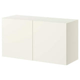 BESTÅ shelf unit with doors, white/Lappviken white, 120x42x64 cm