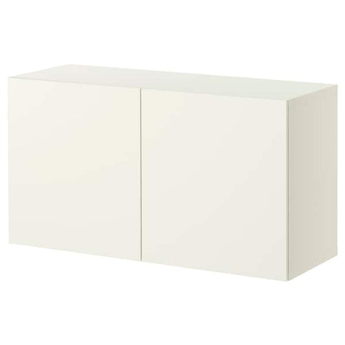 BESTÅ - Shelf unit with doors, white/Lappviken white, 120x42x64 cm