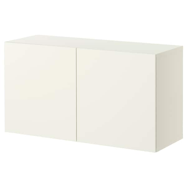 BESTÅ - Shelf unit with doors, white/Lappviken white, 120x42x64 cm