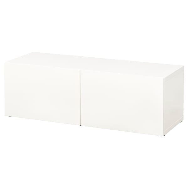 BESTÅ - Shelf unit with doors, white/Lappviken white, 120x42x38 cm - best price from Maltashopper.com 79047429