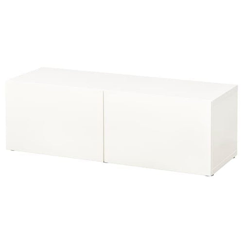 BESTÅ - Shelf unit with doors, white/Lappviken white, 120x42x38 cm