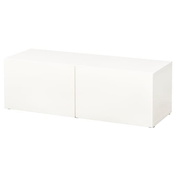 BESTÅ - Shelf unit with doors, white/Lappviken white, 120x42x38 cm