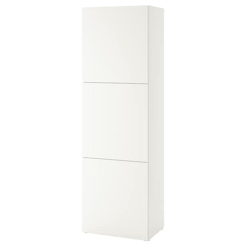 BESTÅ - Shelf unit with doors, white Lappviken/white, 60x42x193 cm