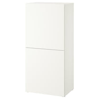 BESTÅ - Shelf unit with doors, white Lappviken/white, 60x42x129 cm - best price from Maltashopper.com 69429706