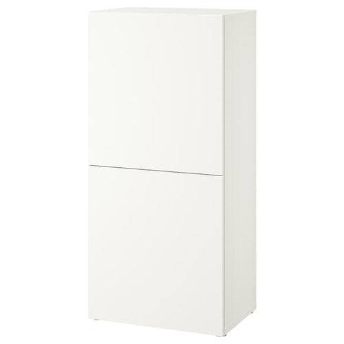 BESTÅ - Shelf unit with doors, white Lappviken/white, 60x42x129 cm
