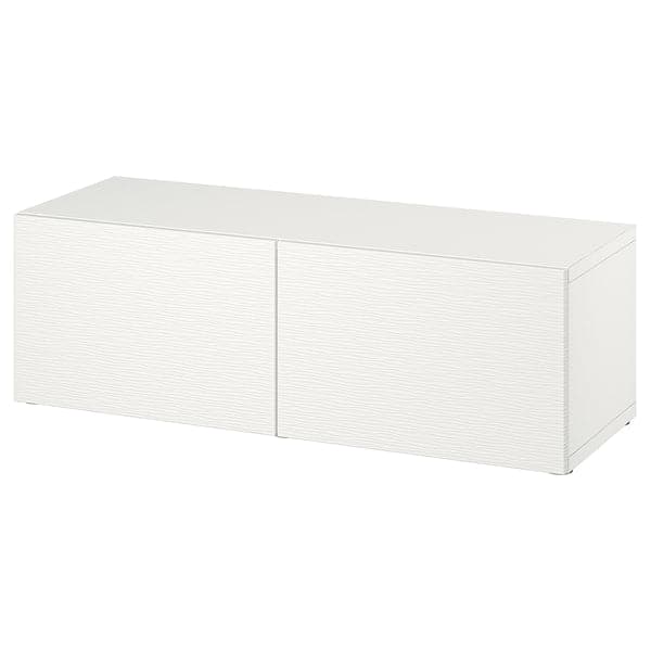 BESTÅ - Shelf unit with doors, white/Laxviken white, 120x42x38 cm - best price from Maltashopper.com 59429778