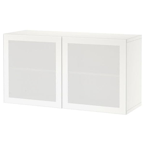 BESTÅ - Shelf unit with doors, white/Mörtviken white, 120x42x64 cm