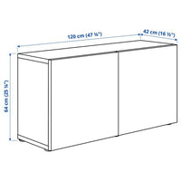 BESTÅ - Shelf unit with doors, white/Mörtviken white, 120x42x64 cm - best price from Maltashopper.com 69425157