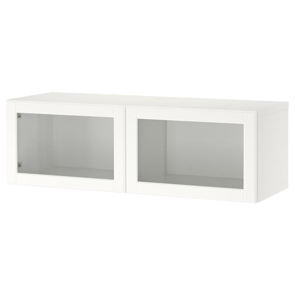 BESTÅ - Shelf unit with doors, white/Ostvik white, 120x42x38 cm - best price from Maltashopper.com 79426203