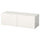BESTÅ shelf unit with doors, white/Selsviken high-gloss/white, 120x42x38 cm