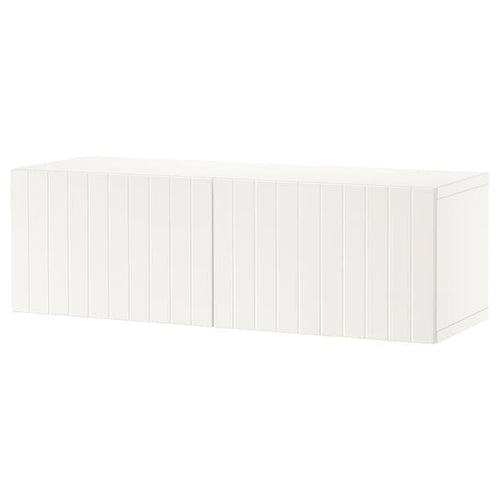 BESTÅ - Shelf unit with doors, white/Sutterviken white, 120x42x38 cm