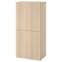 BESTÅ - Shelf unit with doors, white stained oak effect/Lappviken white stained oak effect, 60x42x129 cm - best price from Maltashopper.com 49429707