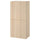 BESTÅ - BESTÅ Shelf unit with doors, white stained oak effect/Lappviken white stained oak effect, 60x42x129 cm