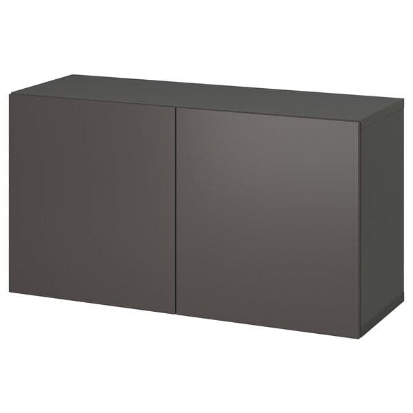 BESTÅ - Shelf unit with doors, dark grey/Lappviken dark grey, 120x42x64 cm - best price from Maltashopper.com 89535777