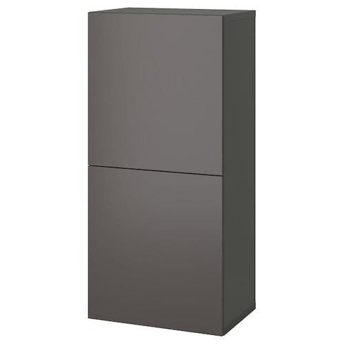 BESTÅ - Shelf unit with doors, dark grey/Lappviken dark grey, 60x42x129 cm