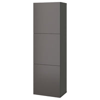 BESTÅ shelf unit with doors, dark grey/Lappviken dark grey, 60x42x193 cm