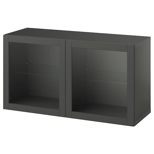 BESTÅ - Shelf unit with doors, dark grey/Sindvik dark grey, 120x42x64 cm - best price from Maltashopper.com 09535776