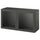 BESTÅ - BESTÅ Shelf unit with doors, dark grey/Sindvik dark grey, 120x42x64 cm