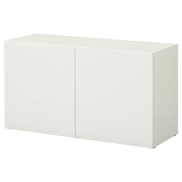 BESTÅ - Shelf unit with doors, Laxviken white, 120x42x64 cm - best price from Maltashopper.com 99047391