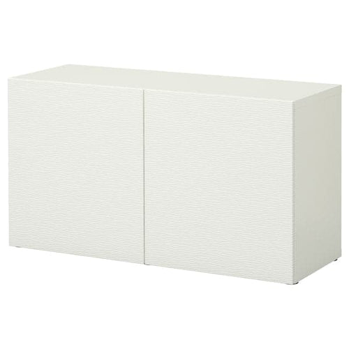 BESTÅ - Shelf unit with doors, Laxviken white, 120x42x64 cm