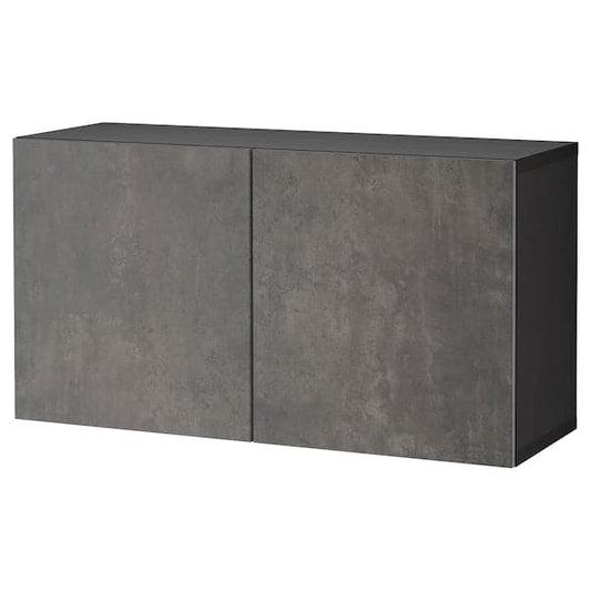 Ikea BESTÅ - Shelf unit with doors, black-brown/Kallviken dark grey, 120x42x64 cm