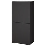 BESTÅ shelf unit with doors, black-brown/Lappviken black-brown, 60x42x129 cm