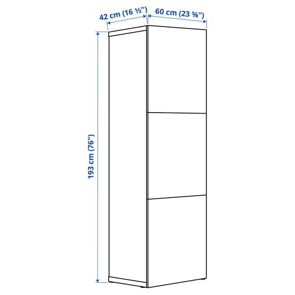 BESTÅ - Shelf unit with doors, black-brown/Lappviken black-brown, 60x42x193 cm - best price from Maltashopper.com 79429697