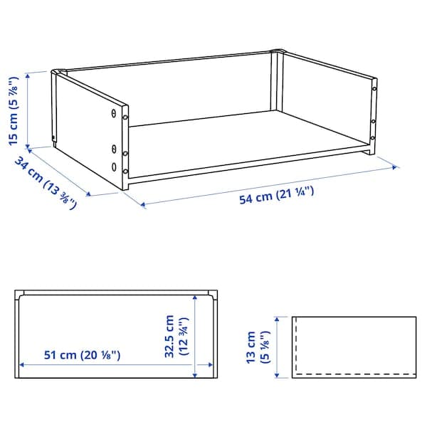 Ikea BESTÅ - Drawer frame, white stained oak effect, 60x15x40 cm