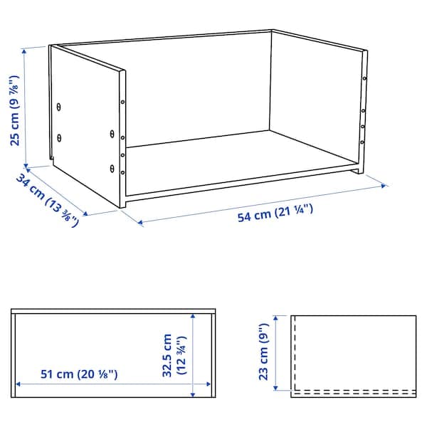 Ikea BESTÅ - Drawer frame, white stained oak effect, 60x25x40 cm
