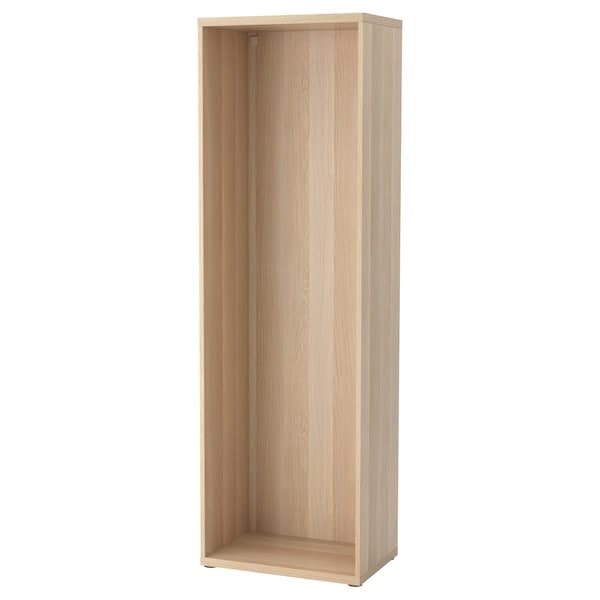 BESTÅ - Frame, white stained oak effect, 60x40x192 cm - best price from Maltashopper.com 00247370