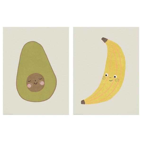 BILD - Poster, Avocado and banana, , 30x40 cm