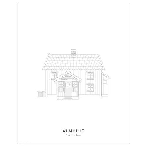 BILD - Poster, Swedish country house, Älmhult,40x50 cm