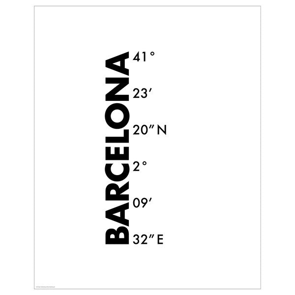 BILD - Poster, coordinates, Barcelona,40x50 cm - best price from Maltashopper.com 50581609