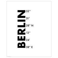 BILD - Poster, coordinates, Berlin,40x50 cm - best price from Maltashopper.com 80581599