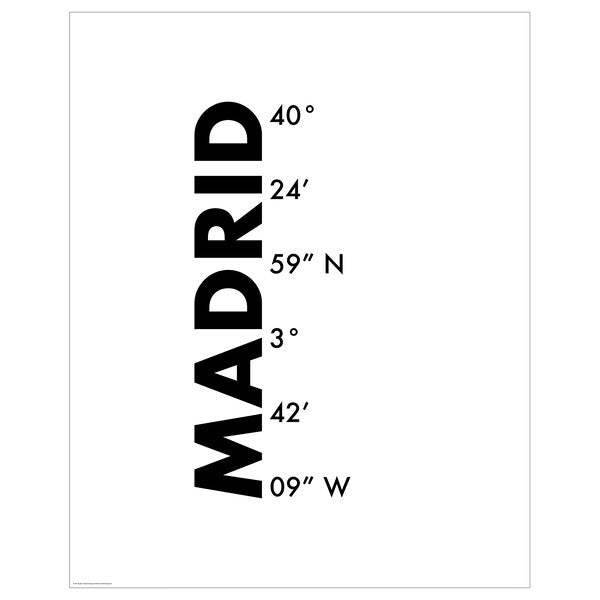 BILD - Poster, coordinates, Madrid,40x50 cm - best price from Maltashopper.com 30581610