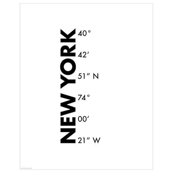 BILD - Poster, coordinates, New York,40x50 cm