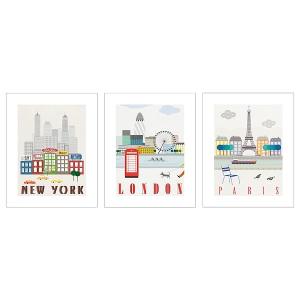Ikea BILD - Poster, London, Paris, New York, 40x50 cm