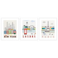 BILD poster, London, Paris, New York, 40x50 cm, 3 pack