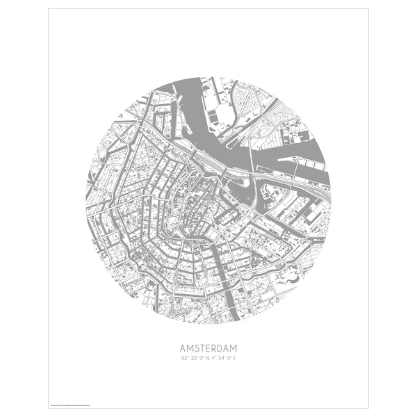 BILD - Poster, map, Amsterdam,40x50 cm - best price from Maltashopper.com 60581642