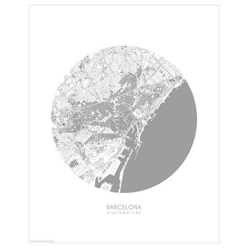 BILD - Poster, map, Barcelona,40x50 cm