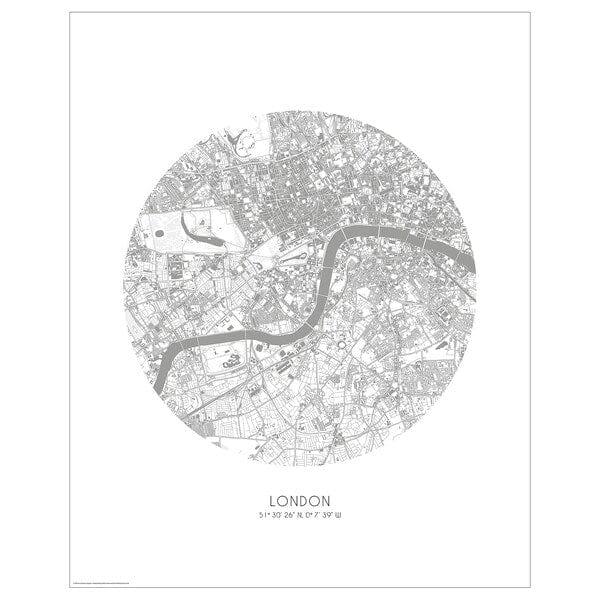Ikea BILD - Poster, map, London,40x50 cm