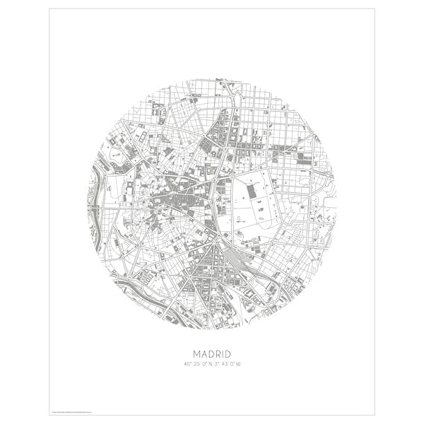 Ikea BILD - Poster, map, Madrid,40x50 cm