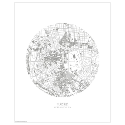 BILD - Poster, map, Madrid,40x50 cm