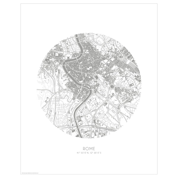 BILD - Poster, map, Rome,40x50 cm