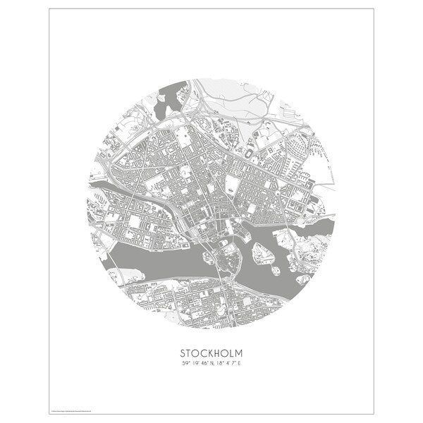 BILD - Poster, map, Stockholm,40x50 cm - best price from Maltashopper.com 10581654