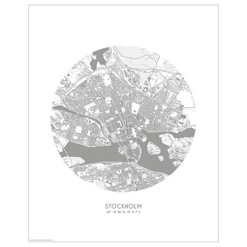 BILD - Poster, map, Stockholm,40x50 cm