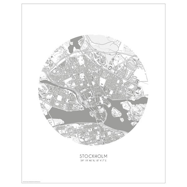 BILD - Poster, map, Stockholm,40x50 cm