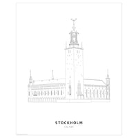 BILD - Poster, City Hall, Stockholm,40x50 cm - best price from Maltashopper.com 60581656
