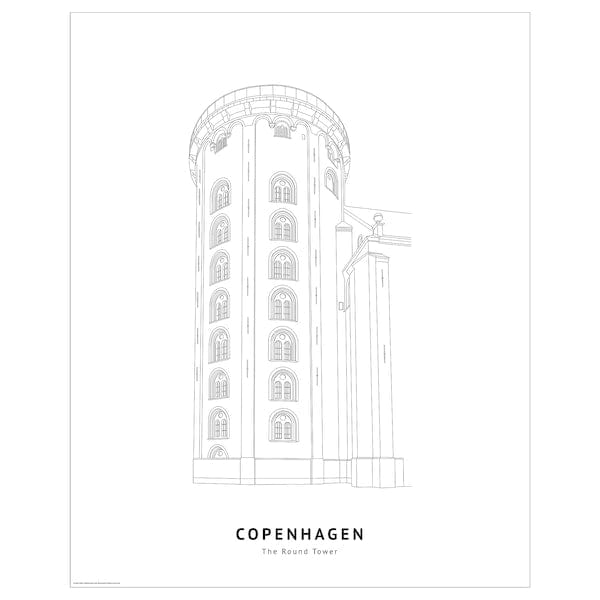 Ikea BILD - Poster, Round Tower, Copenhagen,40x50 cm