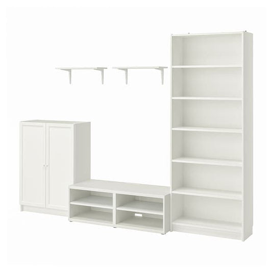 Ikea BILLY / BESTÅ - TV storage combination, white, 280x40x202 cm